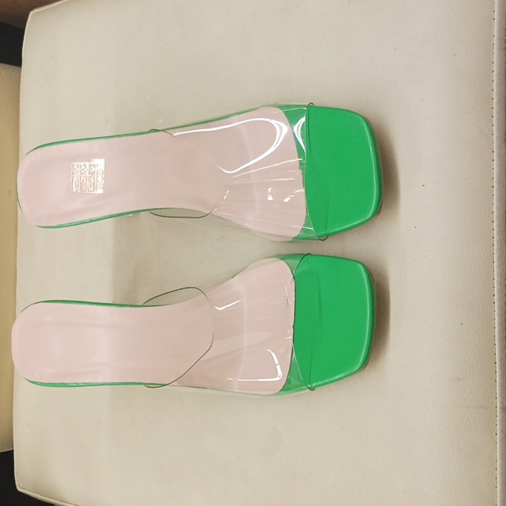 Green glass heels
